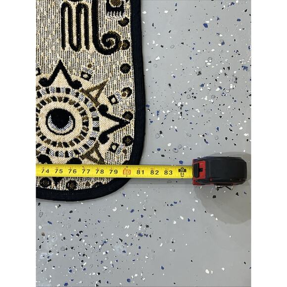 Tlaxcala Textiles Mayan Warrior Princess Blanket Yellow/Black 85 1/2” X 81” In. - Picture 10 of 10